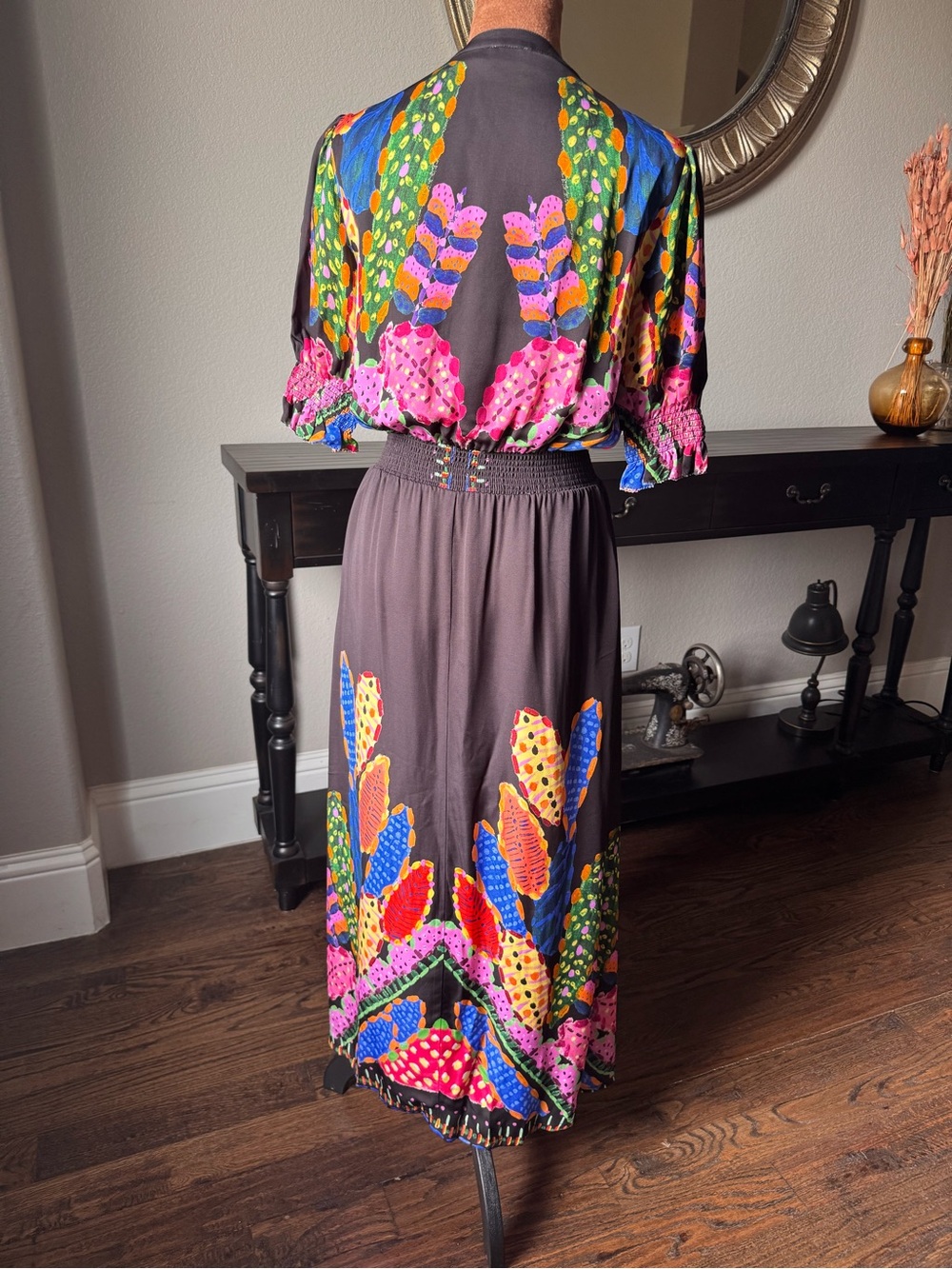 ecru Kidman Maxi Dress - Abstract Coral Reef - XS - Smocked waist - Picture 5 of 16